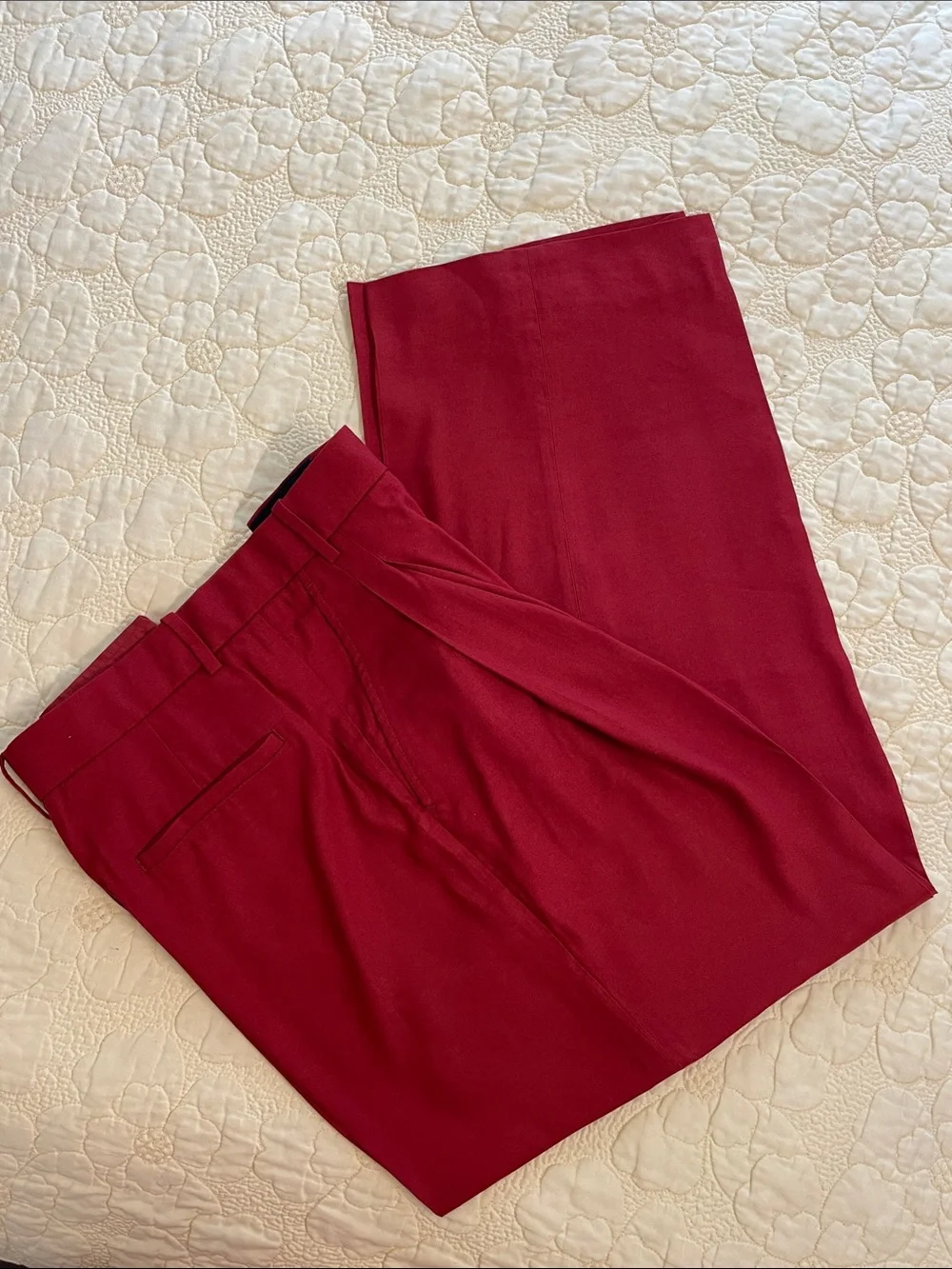 Banana Republic Lena Wide-Leg Red Crimson Trousers Size 4